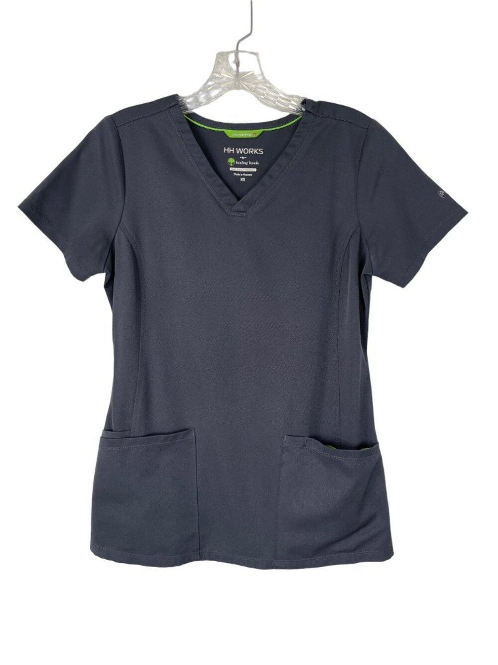 HH Works Healing Hands Scrub Top Shirt XS Gray Medical